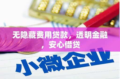 通海无隐藏费用贷款，透明金融，安心借贷