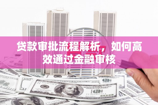 城东贷款审批流程解析，如何高效通过金融审核